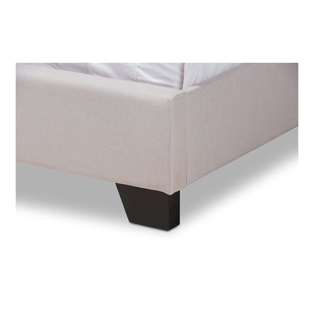 Brady Modern and Contemporary Beige Fabric Upholstered King Size Bed. Picture 5
