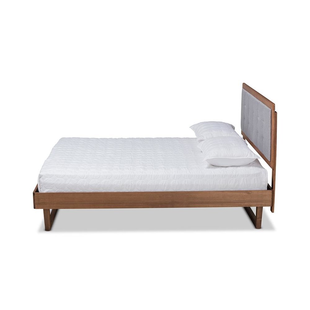 Ash Walnut Finished Wood King Size Platform Bed. Picture 2