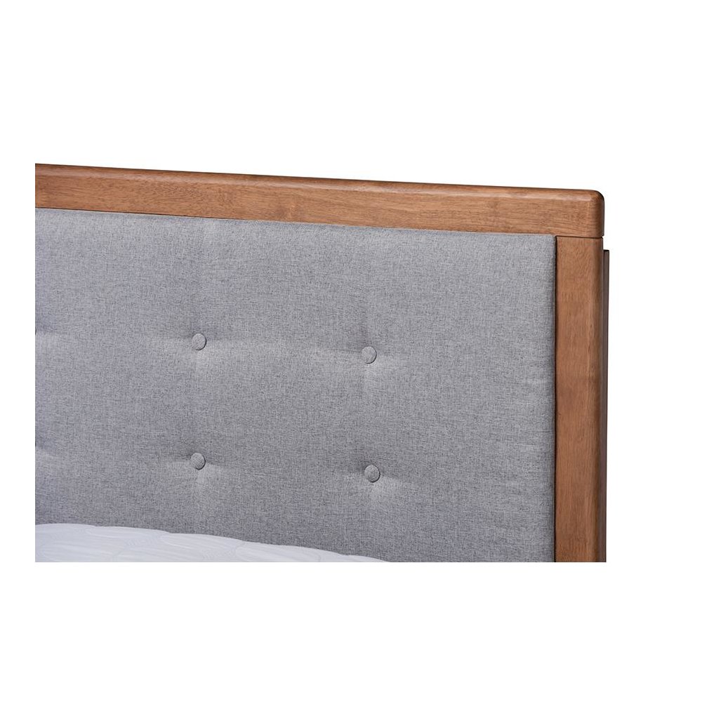 Ash Walnut Finished Wood King Size Platform Bed. Picture 4