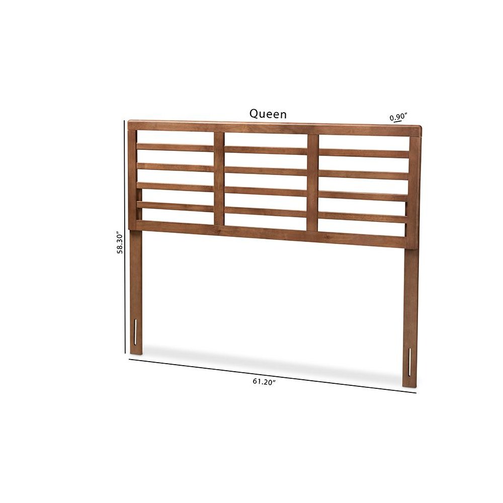 Walnut Brown Finished Wood King Size Open Slat Headboard. Picture 7