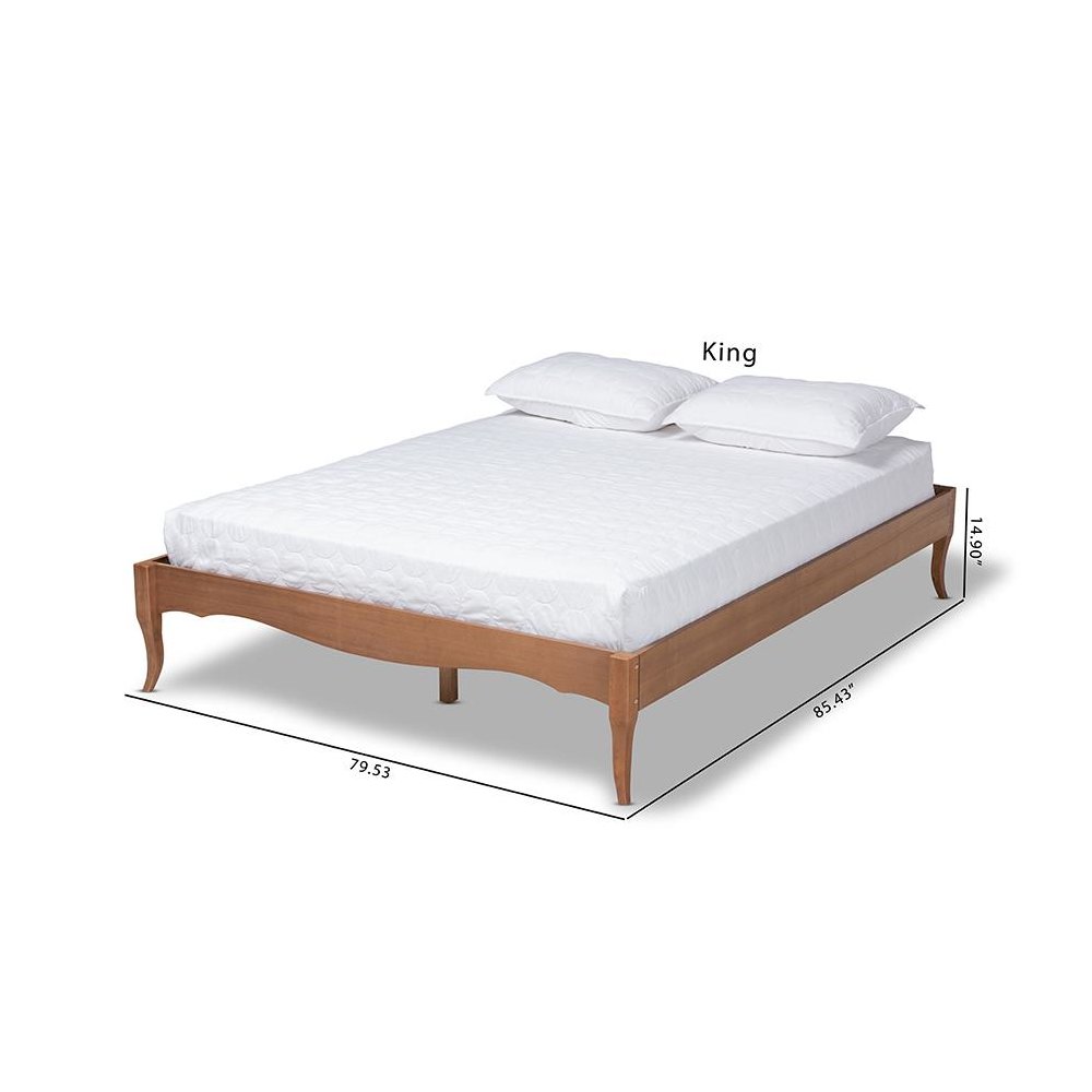 Marieke Vintage French Inspired Ash Wanut Finished King Size Wood Bed Frame. Picture 9