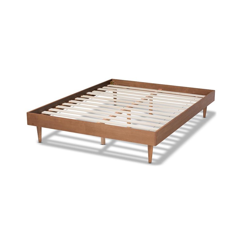 Rina Mid-Century Modern Ash Wanut Finished King Size Wood Bed Frame. Picture 3