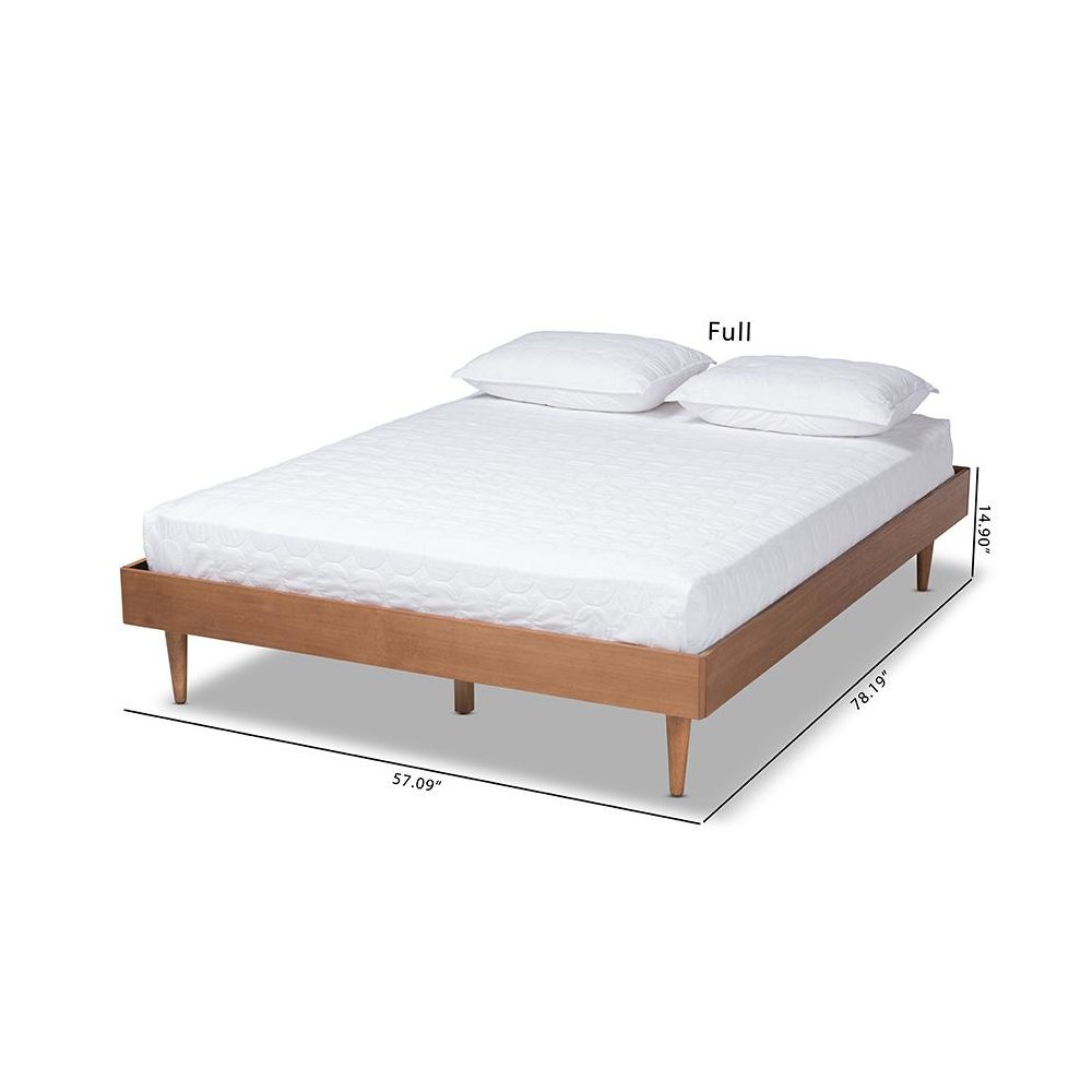 Rina Mid-Century Modern Ash Wanut Finished King Size Wood Bed Frame. Picture 7