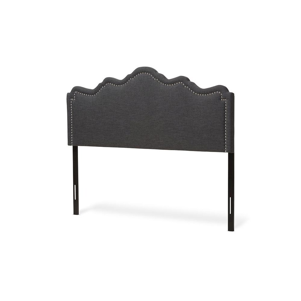 Nadeen Modern and Contemporary Dark Grey Fabric King Size Headboard. Picture 1
