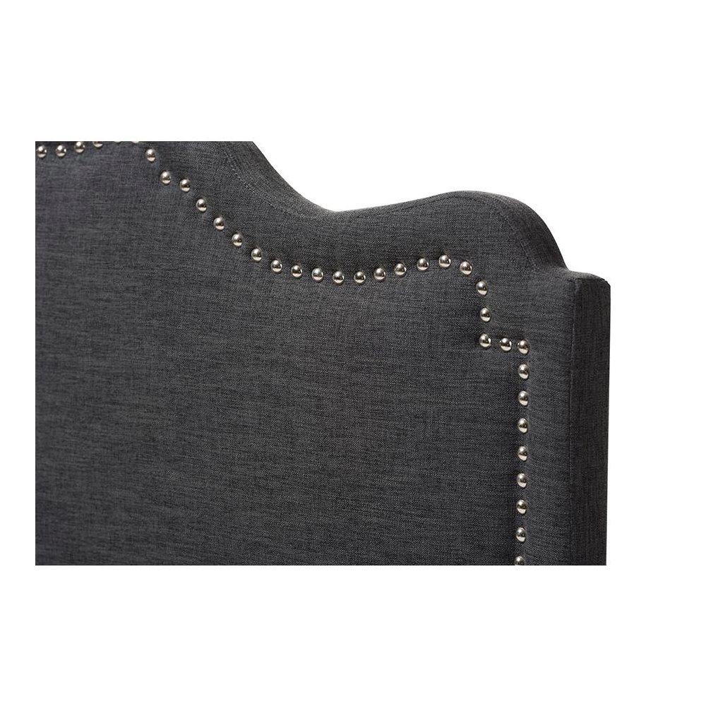 Nadeen Modern and Contemporary Dark Grey Fabric King Size Headboard. Picture 3