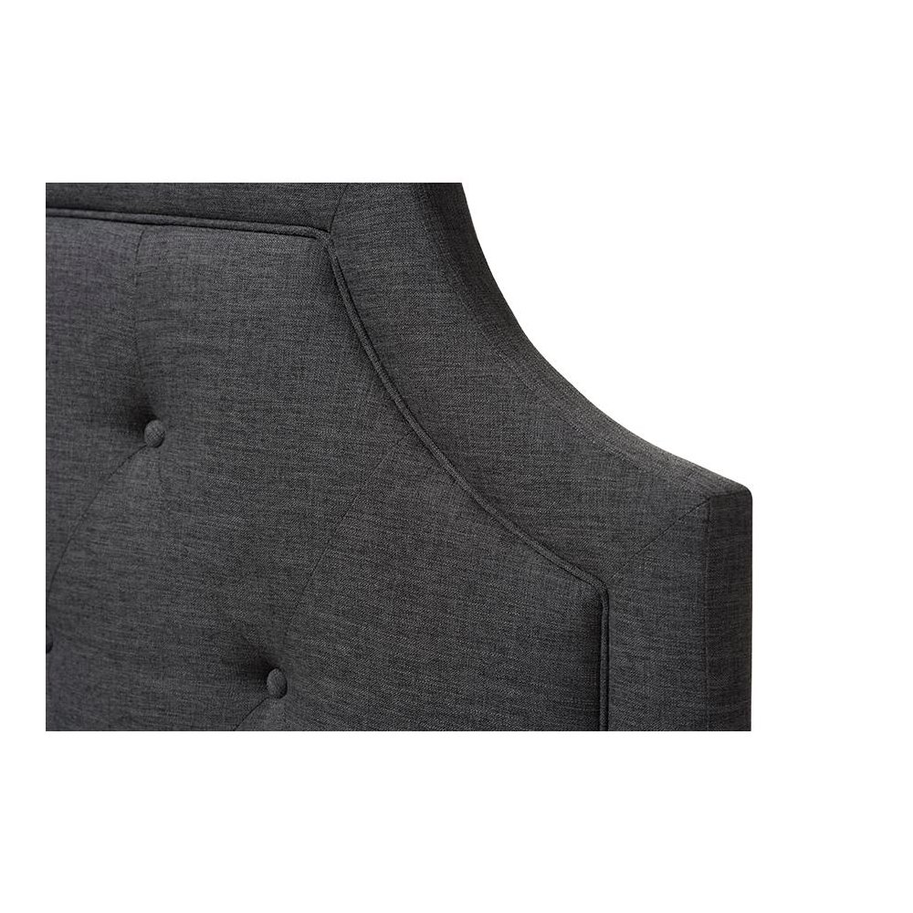Baxton Studio Mars Modern and Contemporary Dark Grey Fabric King Size Headboard. Picture 3