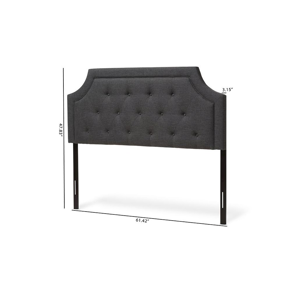 Baxton Studio Mars Modern and Contemporary Dark Grey Fabric King Size Headboard. Picture 6