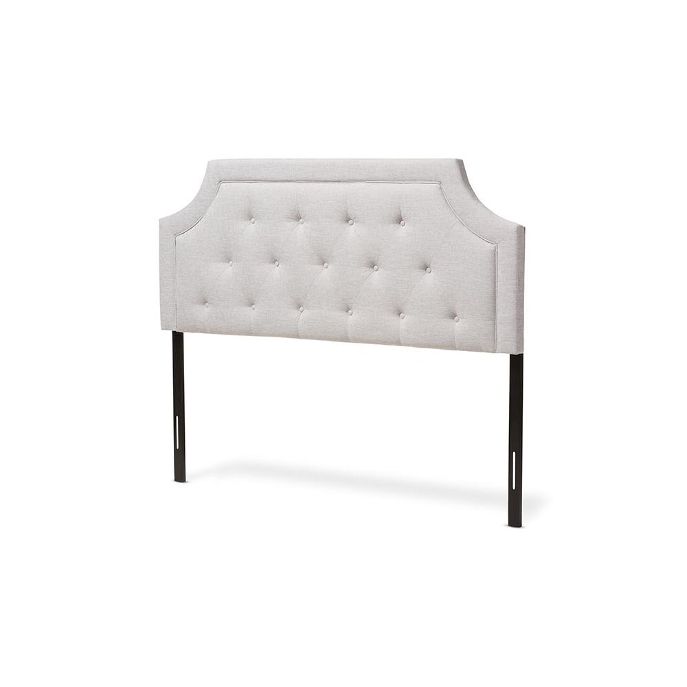 Mars Modern and Contemporary Greyish Beige Fabric King Size Headboard. Picture 1