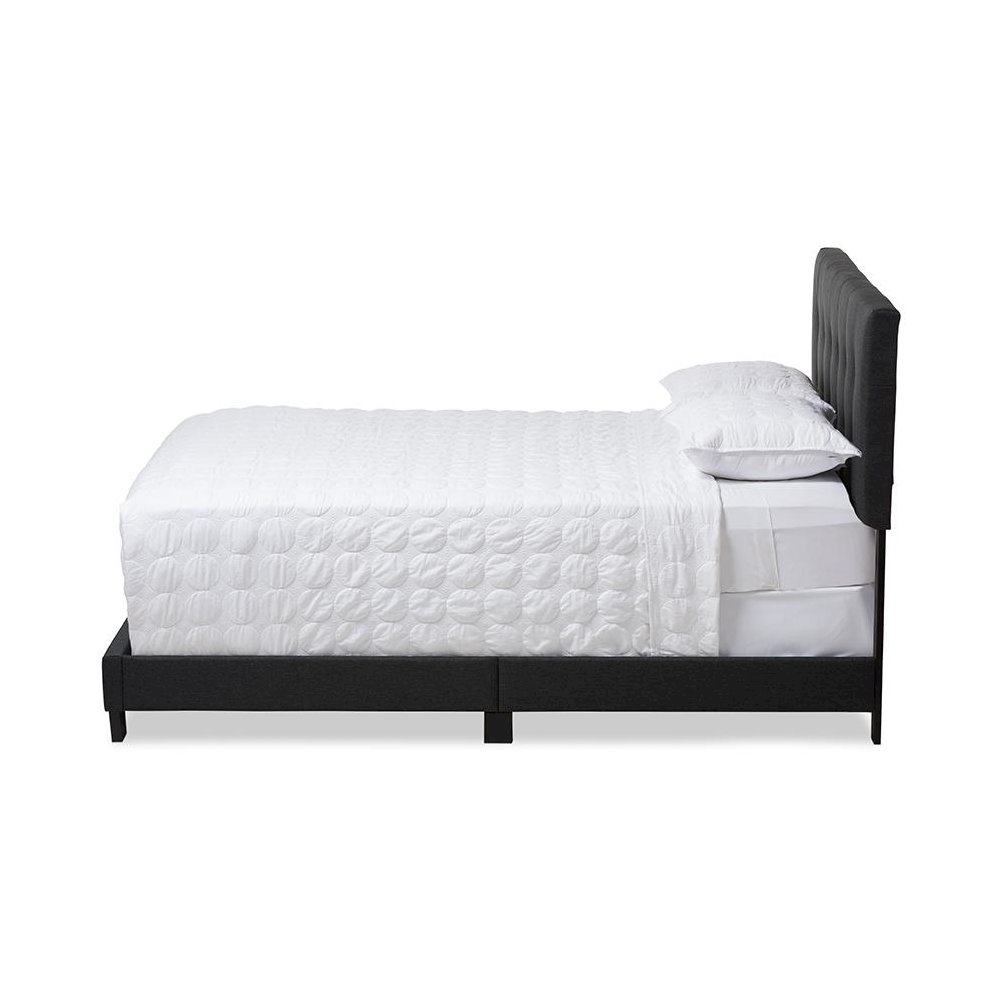 Brookfield Modern and Contemporary Charcoal Grey Fabric King Size Bed. Picture 2