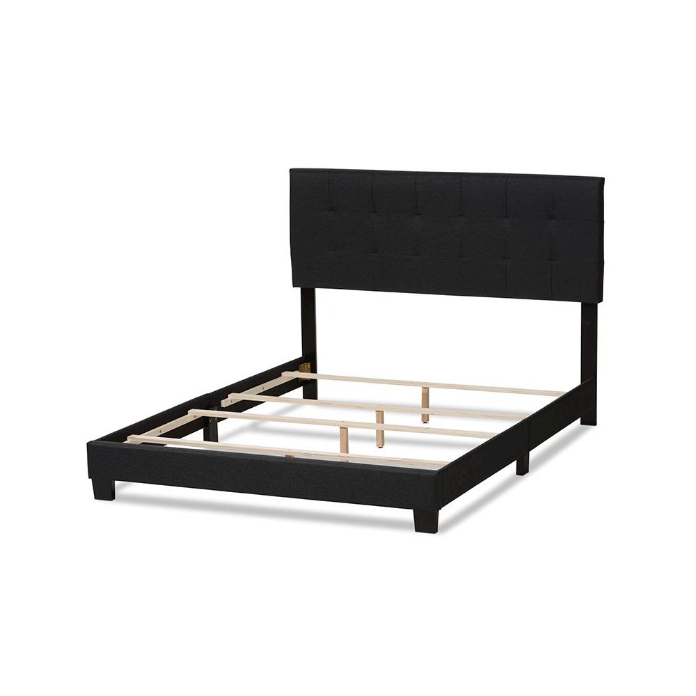 Brookfield Modern and Contemporary Charcoal Grey Fabric King Size Bed. Picture 3