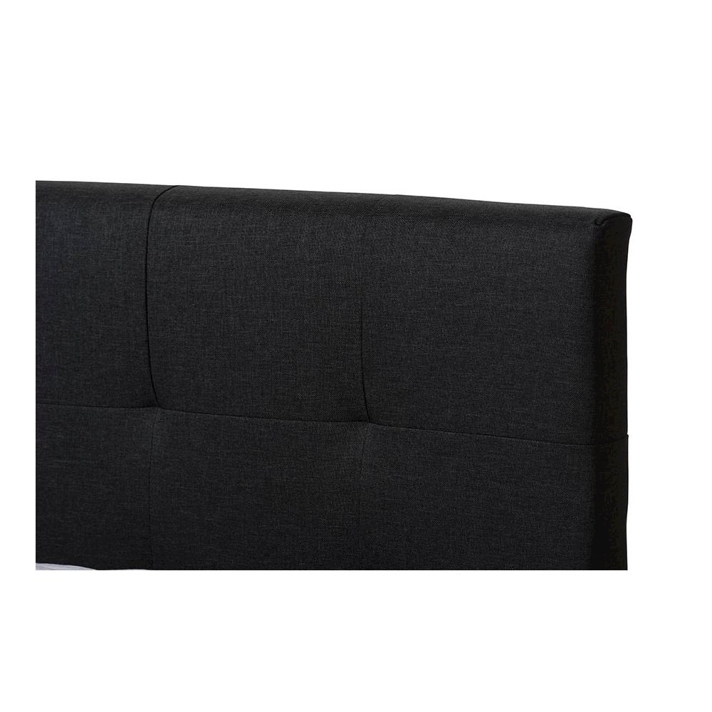 Brookfield Modern and Contemporary Charcoal Grey Fabric King Size Bed. Picture 4