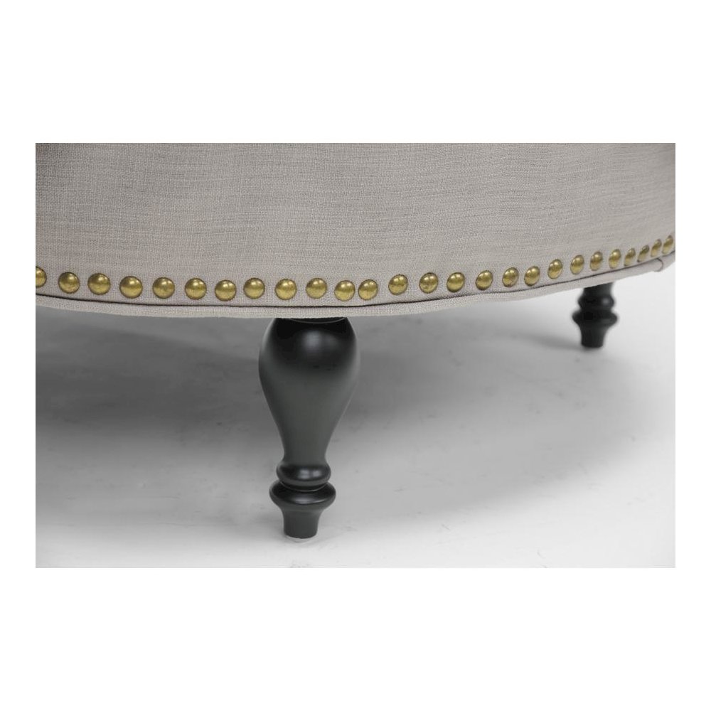 Baxton Studio Palfrey Beige Linen Modern Tufted Ottoman. Picture 1