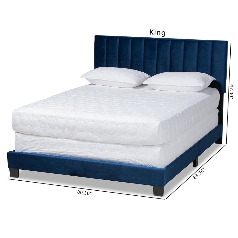King Size Panel Bed with Channel Tufted Headboard. Picture 20