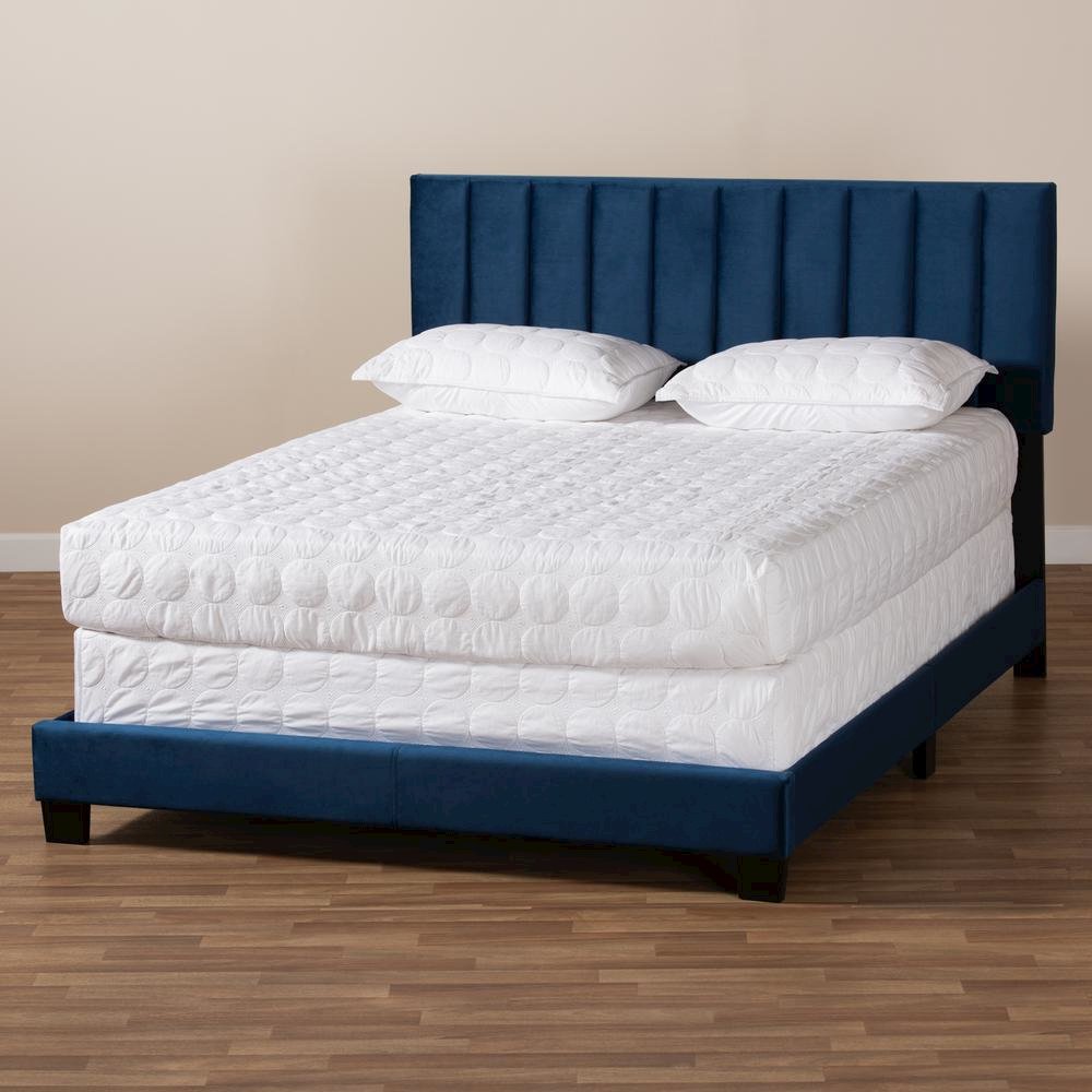 King Size Panel Bed with Channel Tufted Headboard. Picture 17