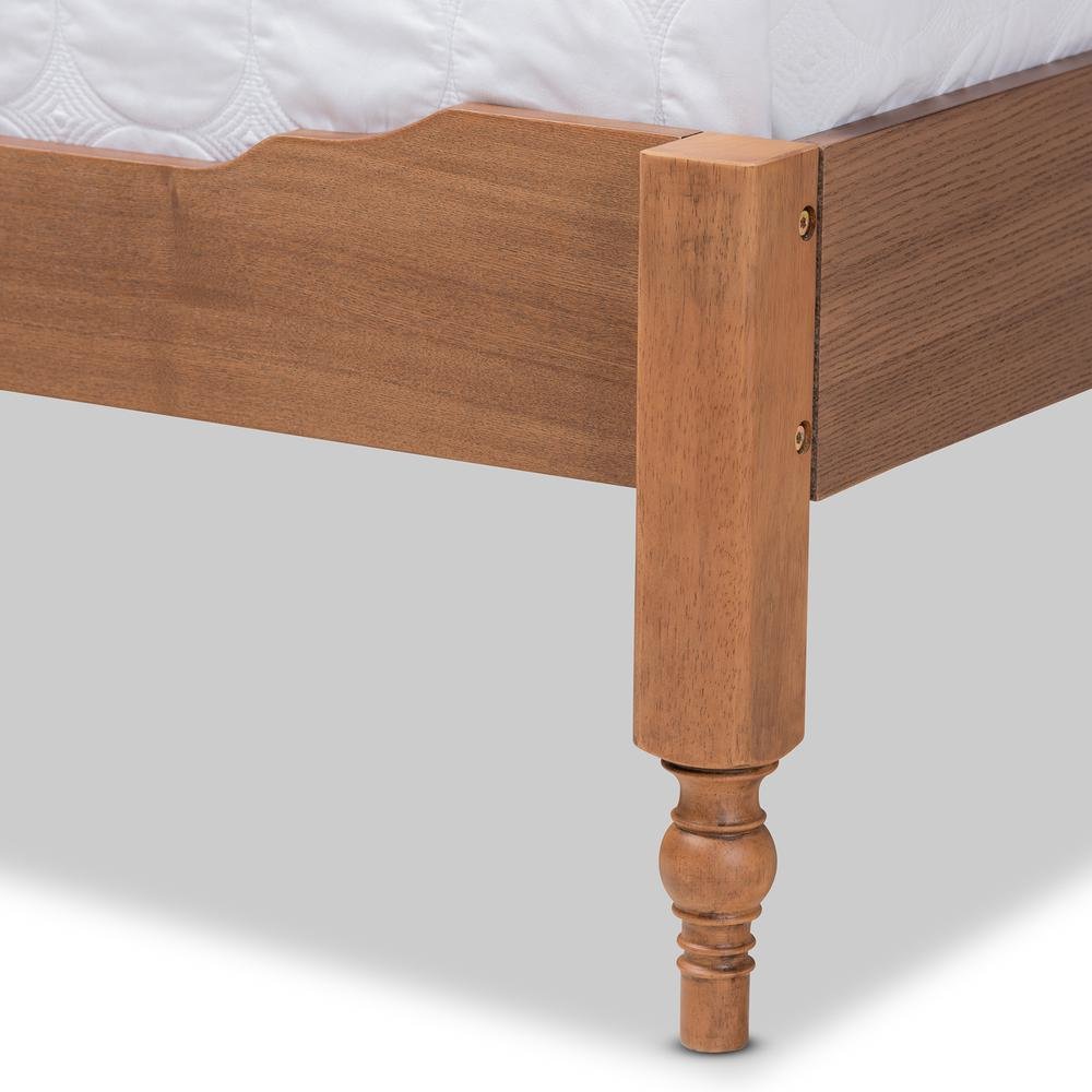 Walnut Brown Finished Wood King Size Platform Storage Bed with Built-In Shelves. Picture 15