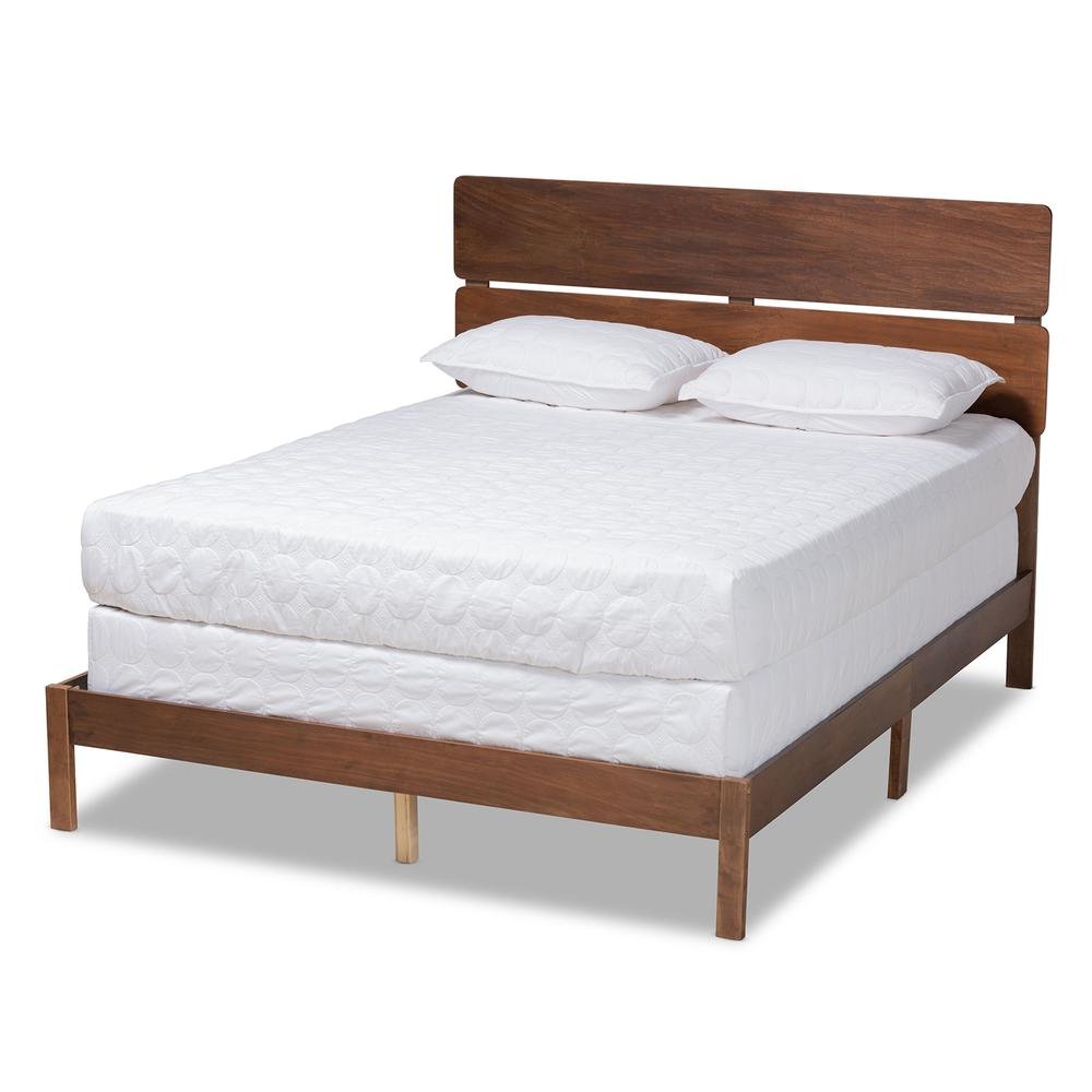 Anthony Modern and Contemporary Walnut Brown Finished Wood King Size Panel Bed. Picture 11