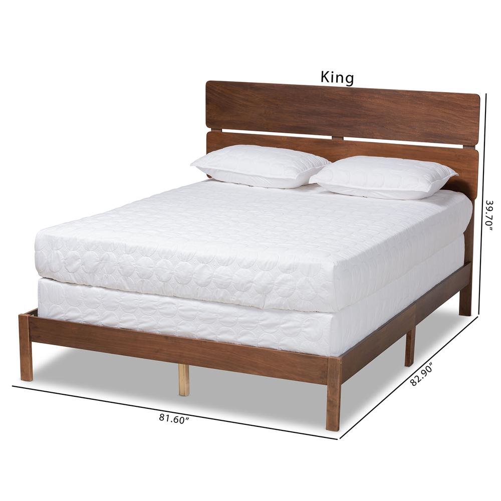 Anthony Modern and Contemporary Walnut Brown Finished Wood King Size Panel Bed. Picture 20