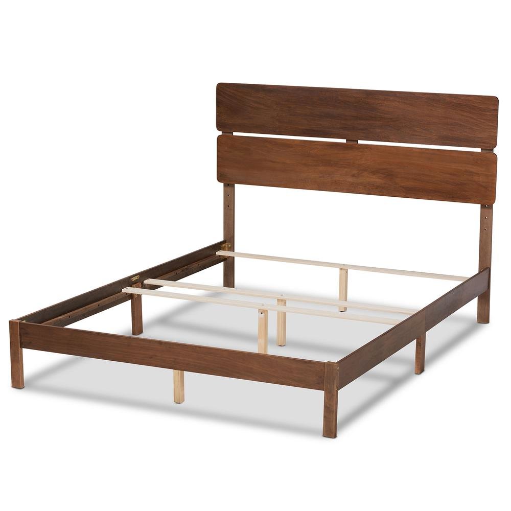 Anthony Modern and Contemporary Walnut Brown Finished Wood King Size Panel Bed. Picture 13