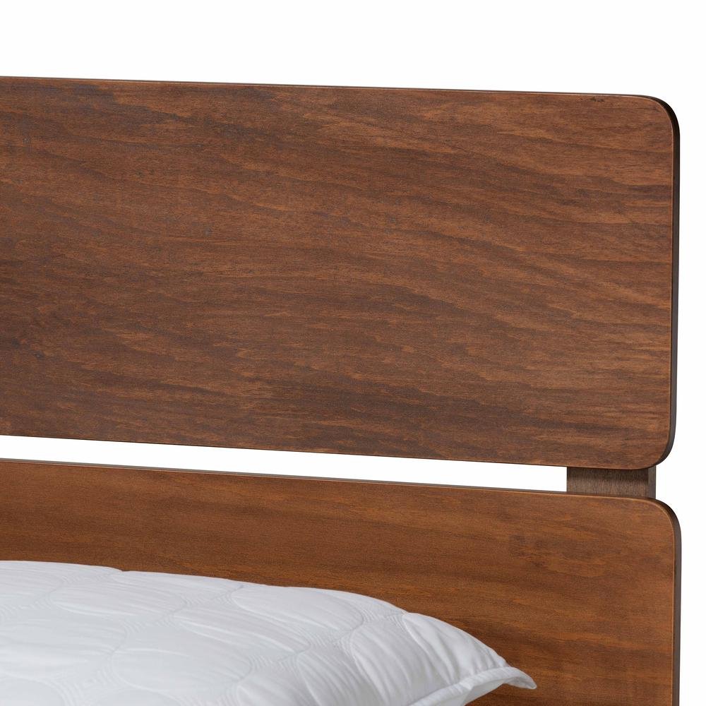 Anthony Modern and Contemporary Walnut Brown Finished Wood King Size Panel Bed. Picture 14
