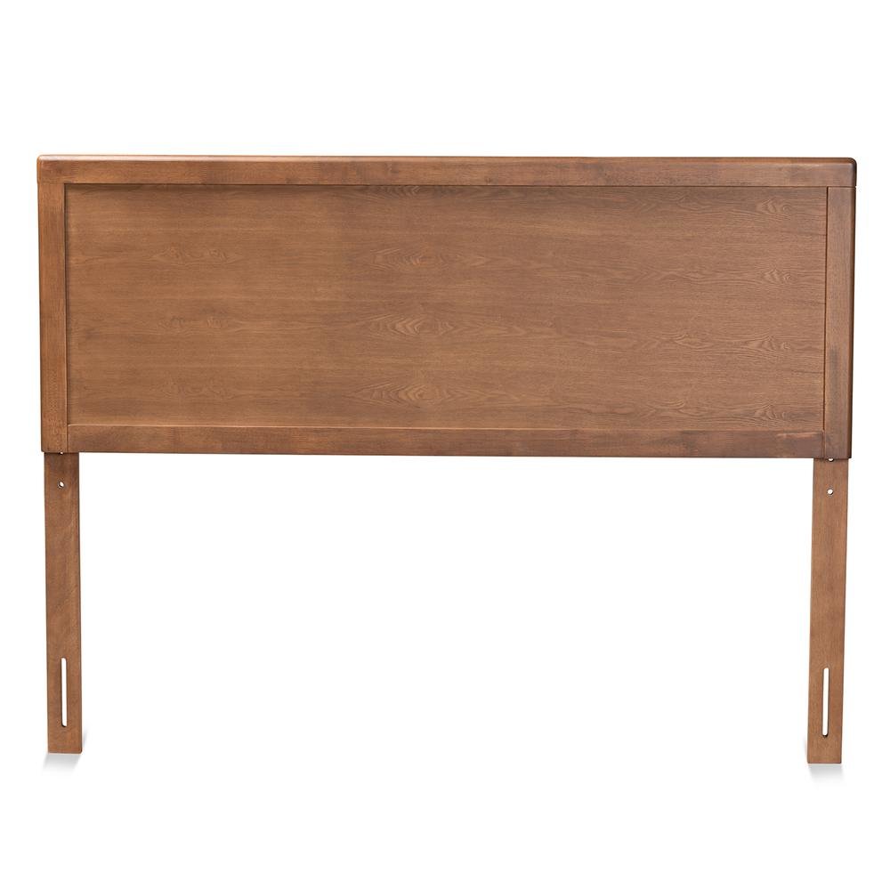 Transitional Ash Walnut Finished Wood King Size Headboard. Picture 10