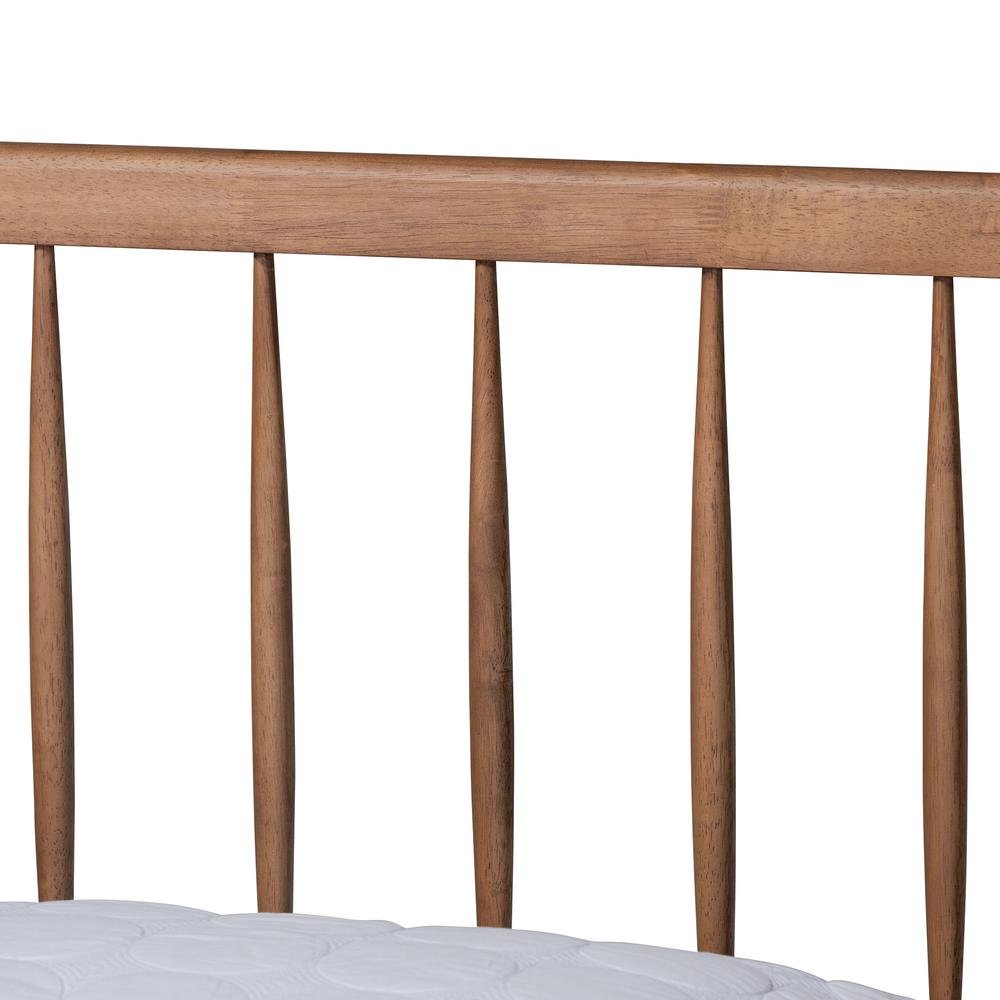 Sora Mid-Century Modern Ash Walnut Finished Wood King Size Platform Bed. Picture 15