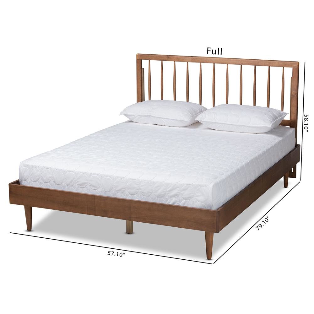 Sora Mid-Century Modern Ash Walnut Finished Wood King Size Platform Bed. Picture 19