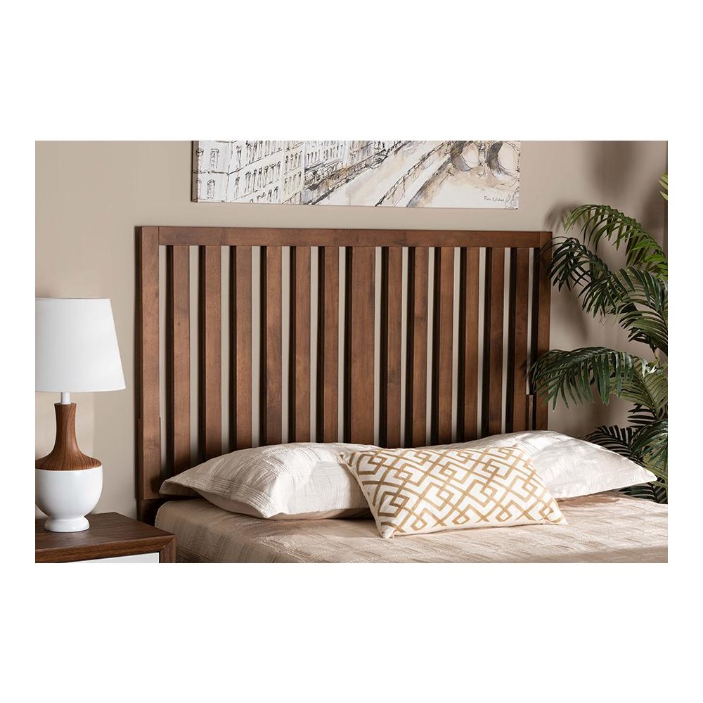 Oren Modern and Transitional Ash Walnut Finished Wood Queen Size Headboard. Picture 17