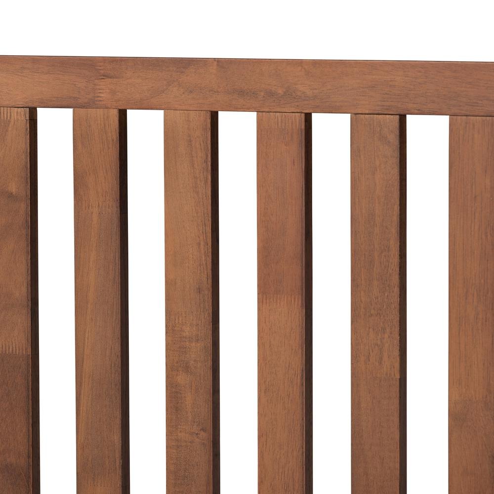 Saki Mid-Century Modern Walnut Brown Finished Wood King Size Platform Bed. Picture 15