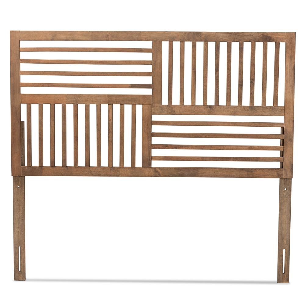 Transitional Ash Walnut Finished Wood King Size Headboard. Picture 10