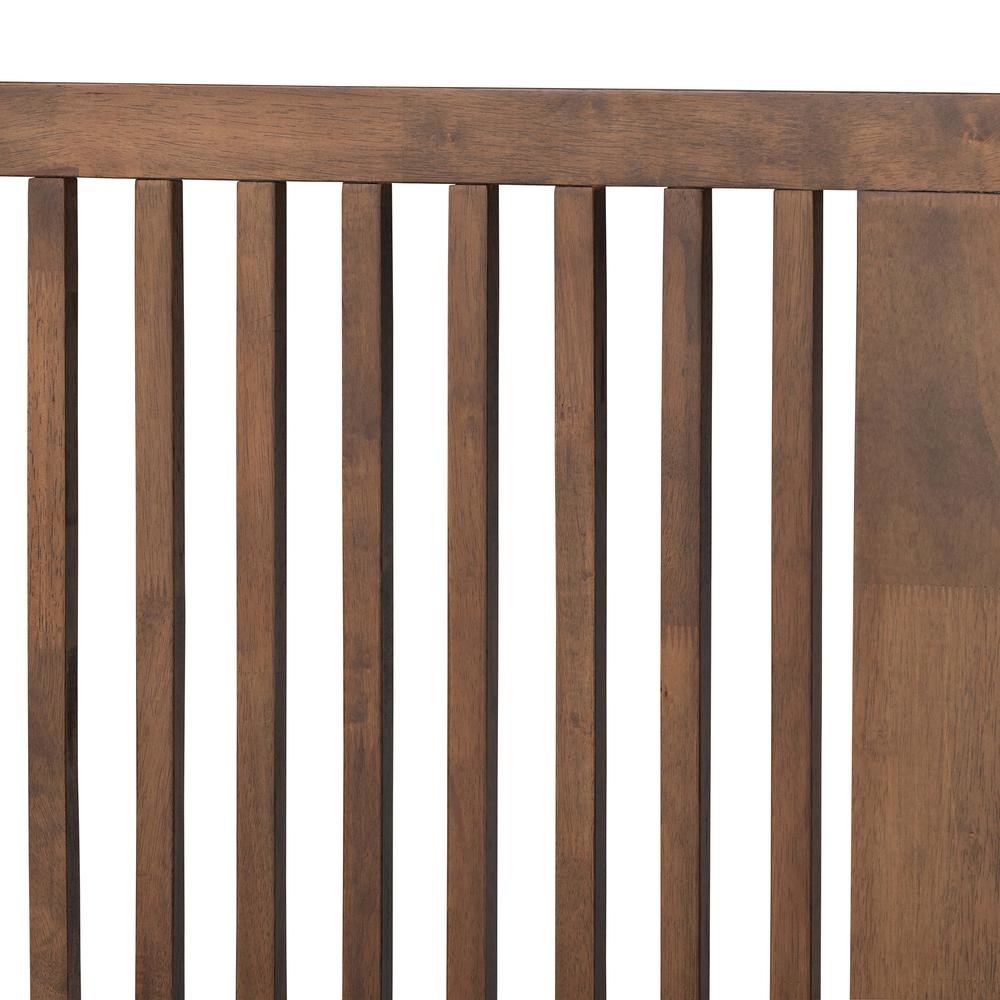 Transitional Ash Walnut Finished Wood King Size Platform Bed. Picture 15