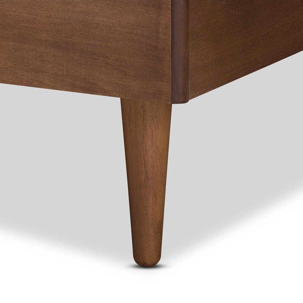 Transitional Ash Walnut Finished Wood King Size Platform Bed. Picture 16