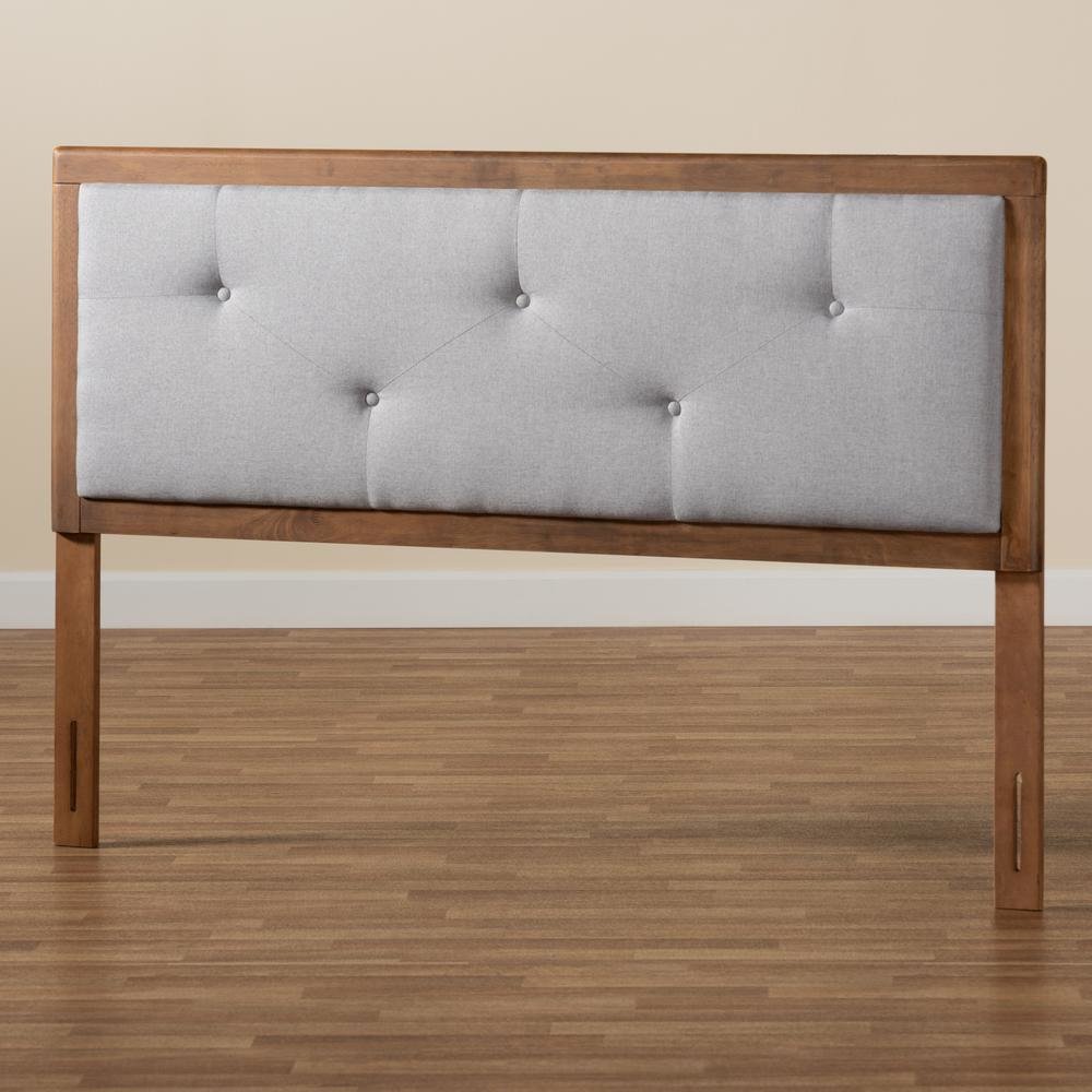 Walnut Brown Finished Wood King Size Headboard. Picture 14