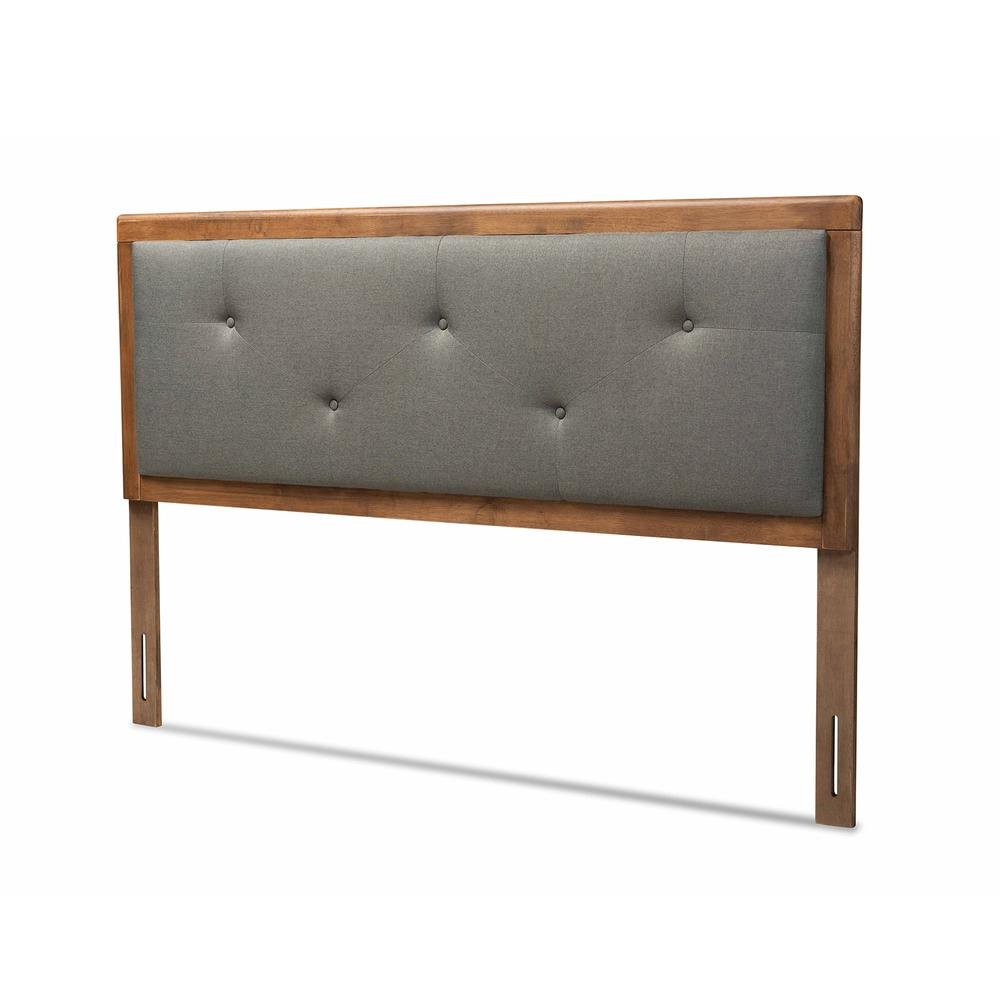 Walnut Brown Finished Wood King Size Headboard. Picture 10