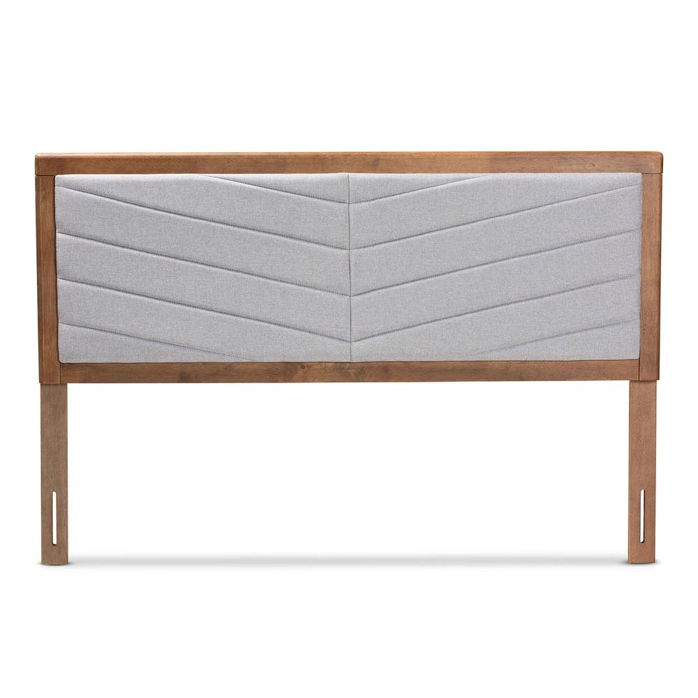 Walnut Brown Finished Wood Queen Size Headboard. Picture 11
