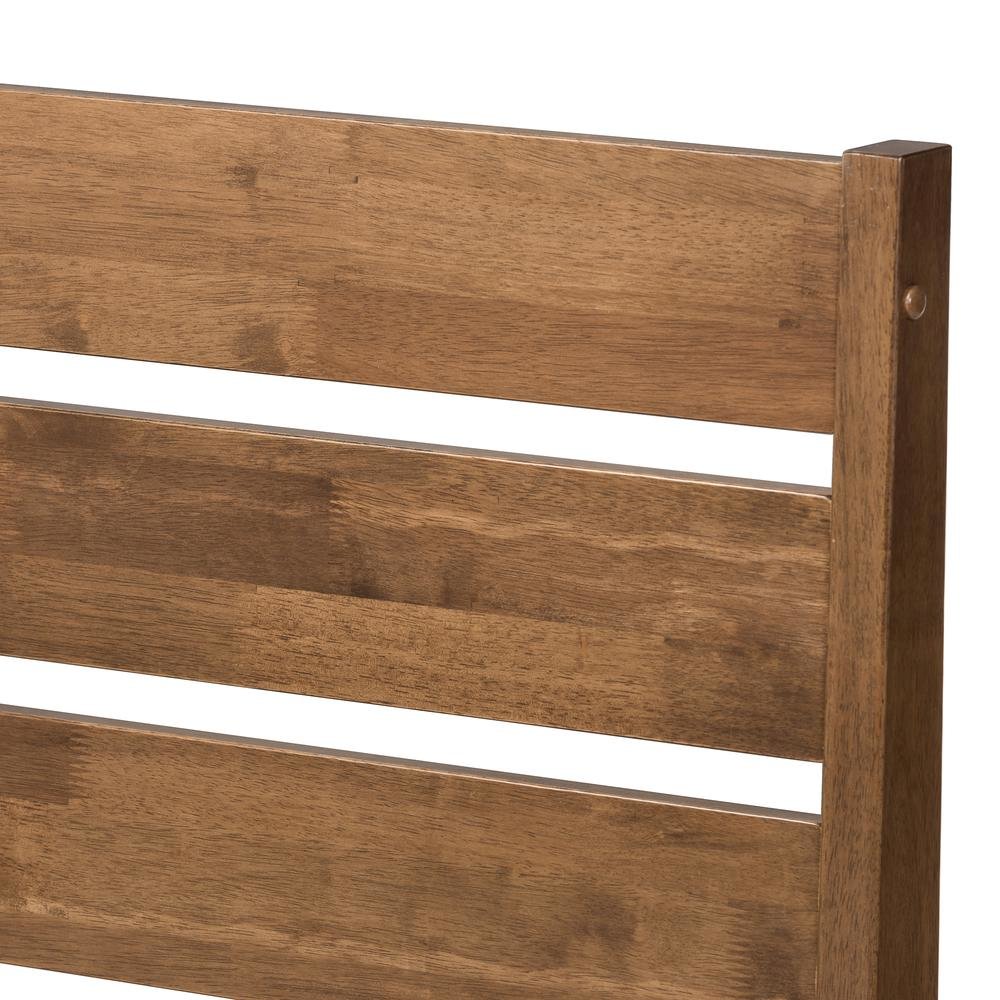 Solid Walnut Wood Slatted Headboard Style King Size Platform Bed. Picture 12