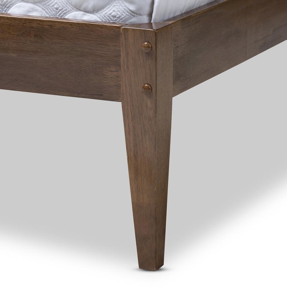 Solid Walnut Wood Slatted Headboard Style King Size Platform Bed. Picture 13