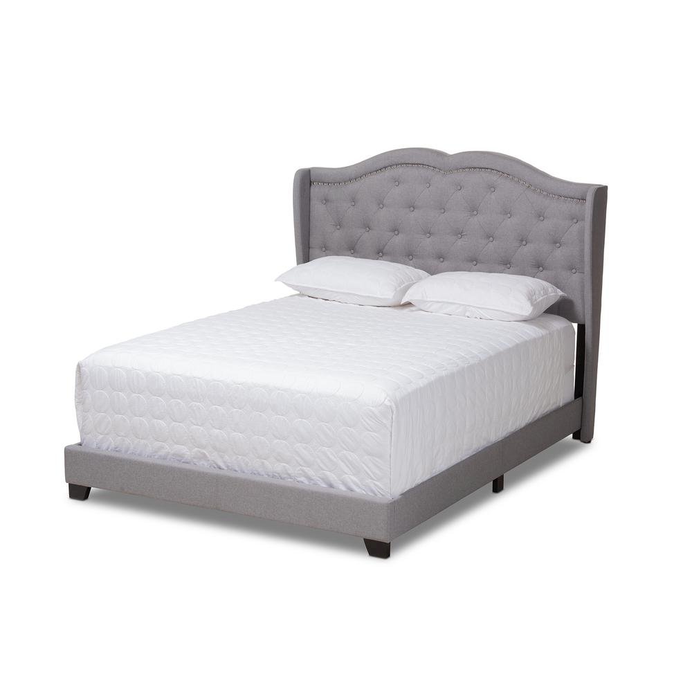 Baxton Studio Aden Modern and Contemporary Grey Fabric Upholstered King Size Bed. Picture 11