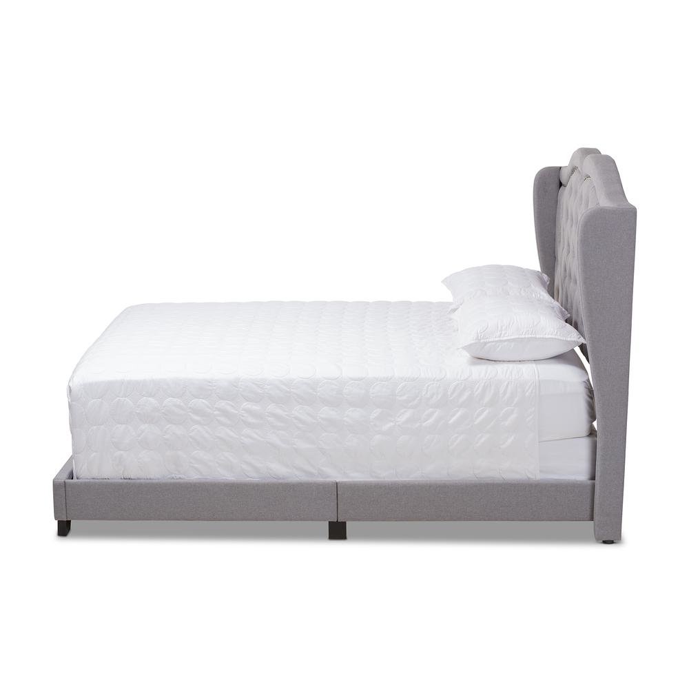Baxton Studio Aden Modern and Contemporary Grey Fabric Upholstered King Size Bed. Picture 12
