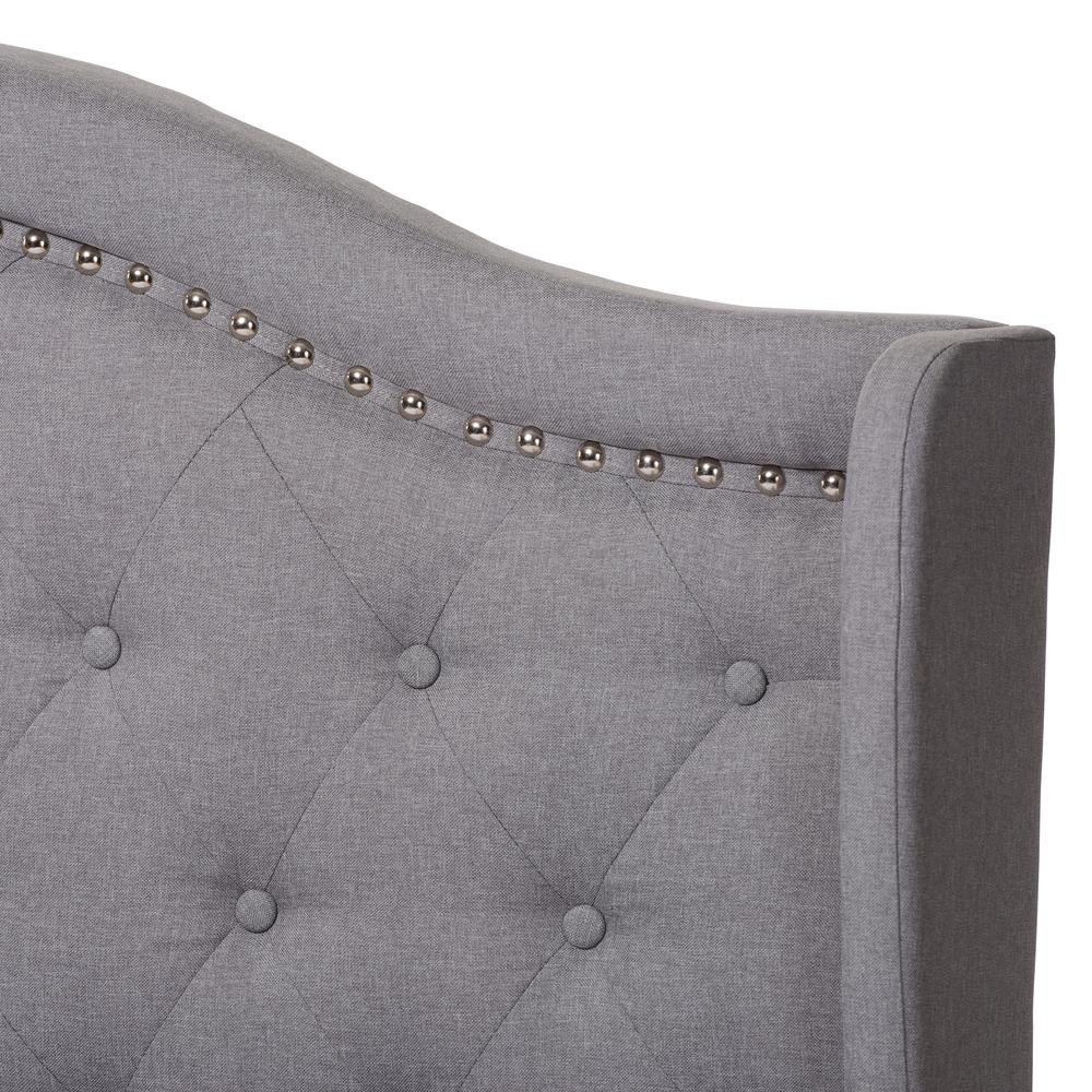 Baxton Studio Aden Modern and Contemporary Grey Fabric Upholstered King Size Bed. Picture 14