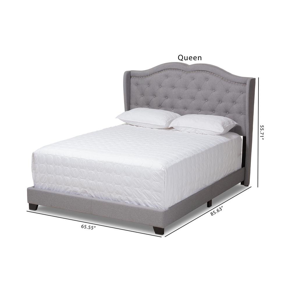 Baxton Studio Aden Modern and Contemporary Grey Fabric Upholstered King Size Bed. Picture 19