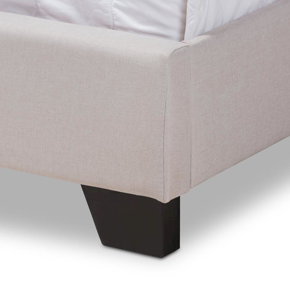 Brady Modern and Contemporary Beige Fabric Upholstered King Size Bed. Picture 15