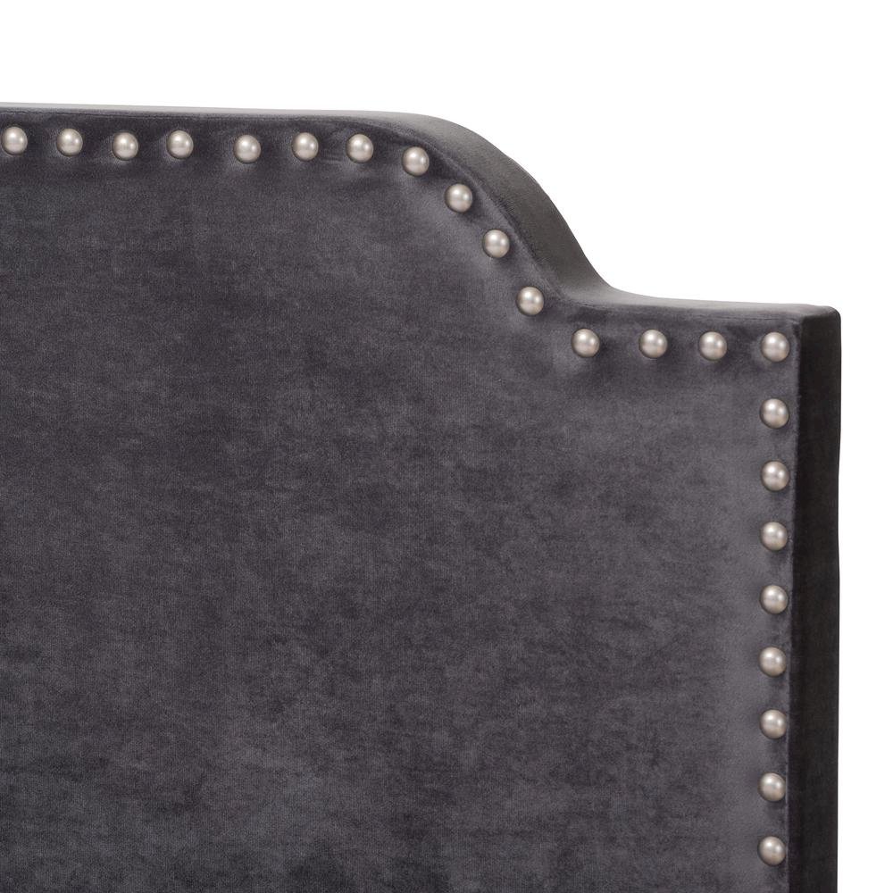 Baxton Studio Darcy Luxe and Glamour Dark Grey Velvet Upholstered King Size Bed. Picture 14