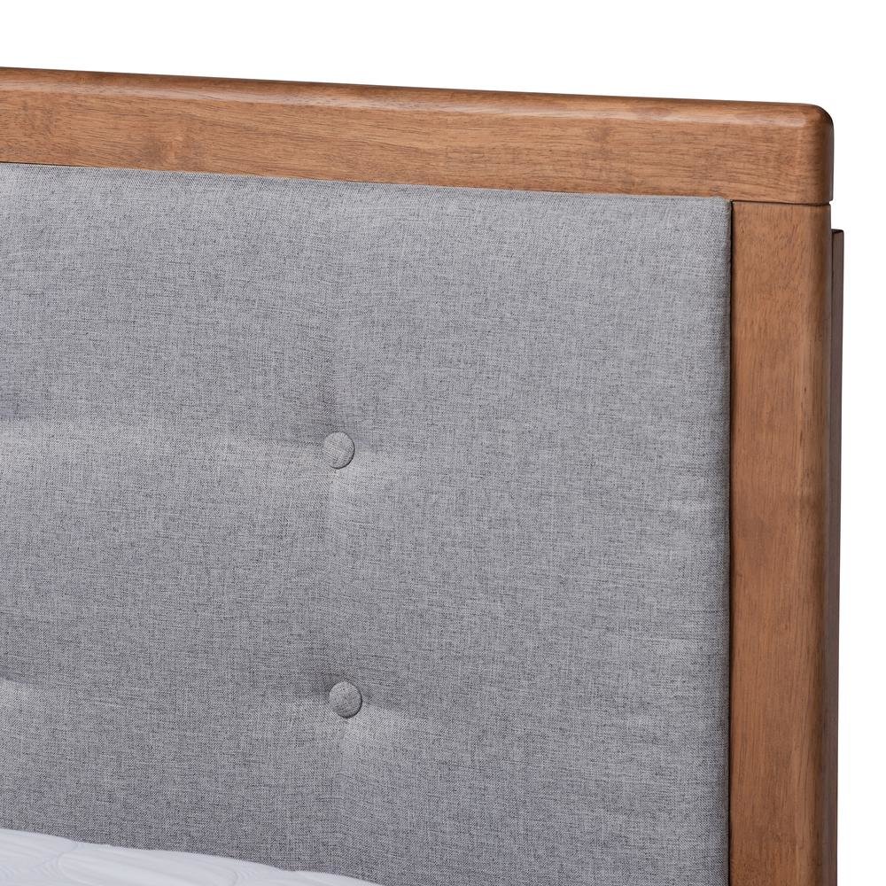 Ash Walnut Finished Wood King Size Platform Bed. Picture 14