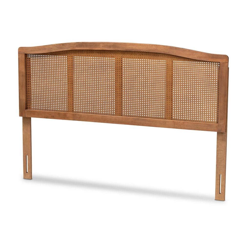 Ash Wanut Finished Wood and Synthetic Rattan King Size Headboard. Picture 9