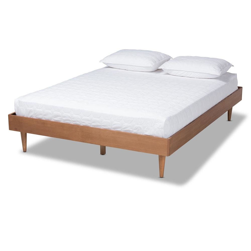 Rina Mid-Century Modern Ash Wanut Finished King Size Wood Bed Frame. Picture 10