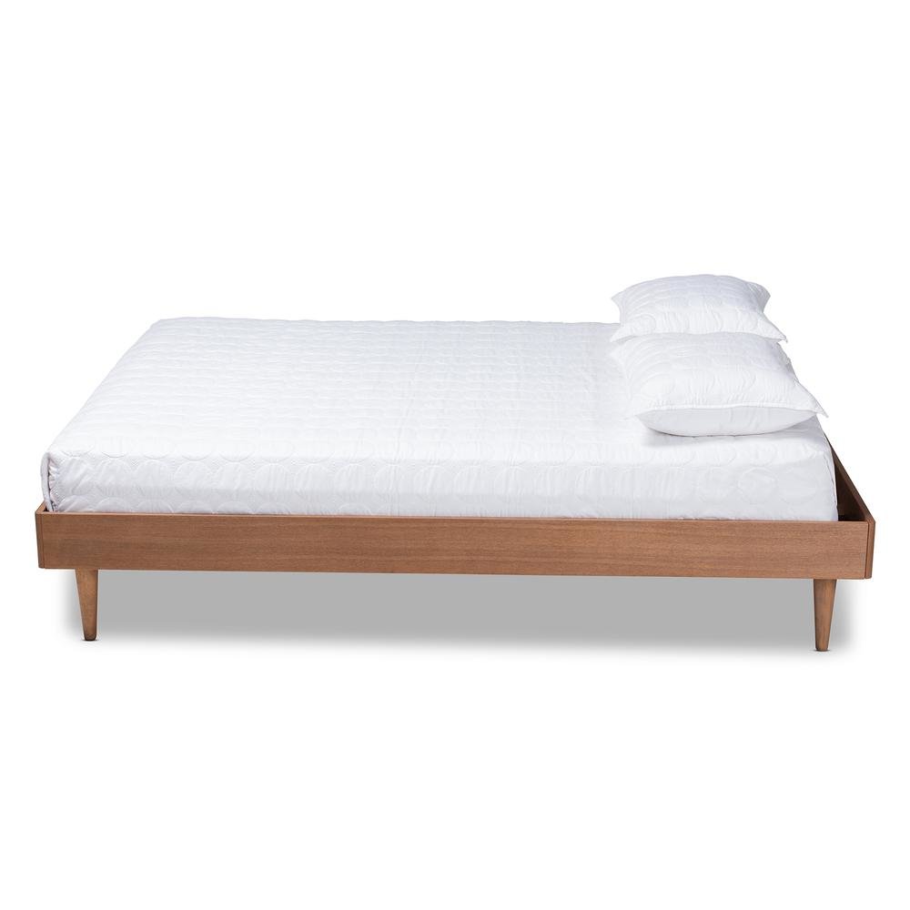 Rina Mid-Century Modern Ash Wanut Finished King Size Wood Bed Frame. Picture 11