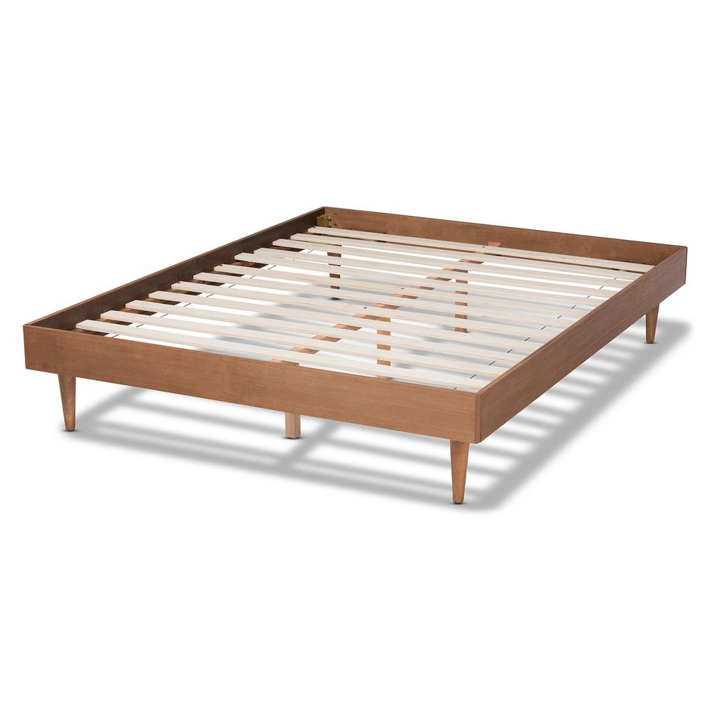 Rina Mid-Century Modern Ash Wanut Finished King Size Wood Bed Frame. Picture 12
