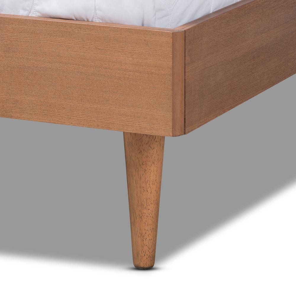 Rina Mid-Century Modern Ash Wanut Finished King Size Wood Bed Frame. Picture 13