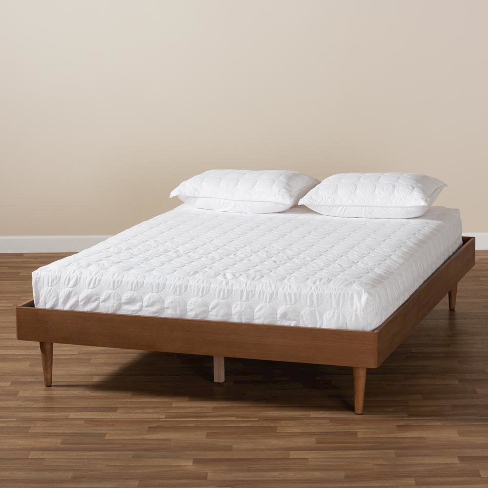 Rina Mid-Century Modern Ash Wanut Finished King Size Wood Bed Frame. Picture 15