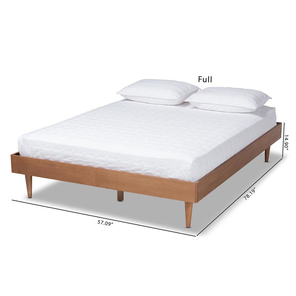 Rina Mid-Century Modern Ash Wanut Finished King Size Wood Bed Frame. Picture 16
